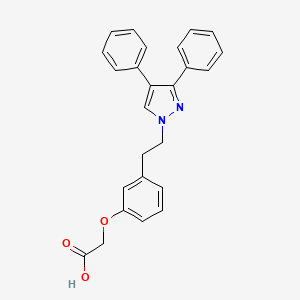 molecular formula C25H22N2O3 B15211784 Acetic acid, [3-[2-(3,4-diphenyl-1H-pyrazol-1-yl)ethyl]phenoxy]- CAS No. 131362-18-0