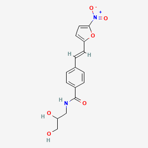 molecular formula C16H16N2O6 B15211798 N-(2,3-Dihydroxypropyl)-4-(2-(5-nitrofuran-2-yl)vinyl)benzamide 