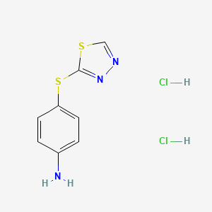 molecular formula C8H9Cl2N3S2 B1521180 4-(1,3,4-Thiadiazol-2-ylsulfanyl)aniline dihydrochloride CAS No. 1193388-54-3