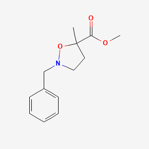 molecular formula C13H17NO3 B15211850 Methyl 2-benzyl-5-methyl-1,2-oxazolidine-5-carboxylate CAS No. 101156-90-5