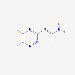 molecular formula C7H11N5 B15211858 N-(5,6-Dimethyl-1,2,4-triazin-3-yl)acetimidamide 