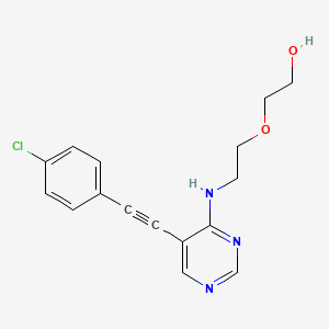 molecular formula C16H16ClN3O2 B15211883 Ethanol, 2-[2-[[5-[(4-chlorophenyl)ethynyl]-4-pyrimidinyl]amino]ethoxy]- CAS No. 393855-79-3