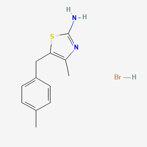 molecular formula C12H15BrN2S B1521192 4-Methyl-5-[(4-methylphenyl)methyl]-1,3-thiazol-2-amine hydrobromide CAS No. 1181458-74-1