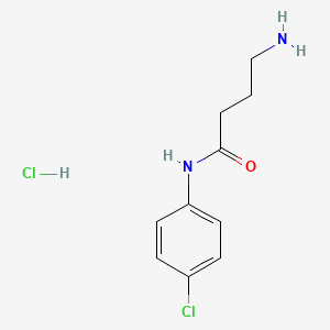 molecular formula C10H14Cl2N2O B1521193 4-amino-N-(4-chlorophenyl)butanamide hydrochloride CAS No. 1193388-77-0