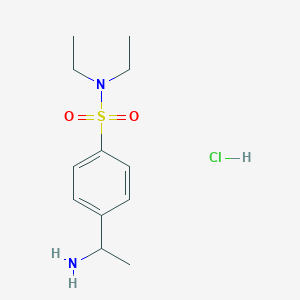 molecular formula C12H21ClN2O2S B1521196 4-(1-aminoethyl)-N,N-diethylbenzene-1-sulfonamide hydrochloride CAS No. 1193389-59-1