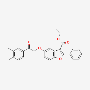 molecular formula C27H24O5 B15211992 Ethyl 5-[2-(3,4-dimethylphenyl)-2-oxoethoxy]-2-phenyl-1-benzofuran-3-carboxylate CAS No. 6572-58-3