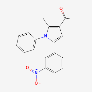 molecular formula C19H16N2O3 B15211999 Ethanone, 1-[2-methyl-5-(3-nitrophenyl)-1-phenyl-1H-pyrrol-3-yl]- CAS No. 100989-61-5