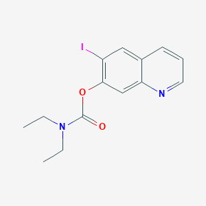 molecular formula C14H15IN2O2 B15212006 Carbamic acid, diethyl-, 6-iodo-7-quinolinyl ester CAS No. 829666-52-6