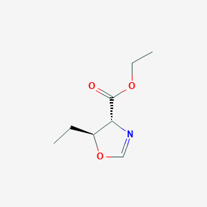 molecular formula C8H13NO3 B15212032 Ethyl (4R,5S)-5-ethyl-4,5-dihydro-1,3-oxazole-4-carboxylate CAS No. 62772-38-7