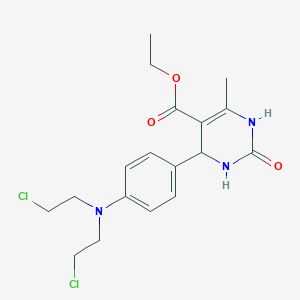 molecular formula C18H23Cl2N3O3 B15212054 Ethyl 4-(4-(bis(2-chloroethyl)amino)phenyl)-6-methyl-2-oxo-1,2,3,4-tetrahydropyrimidine-5-carboxylate CAS No. 5966-92-7