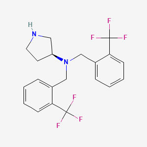 molecular formula C20H20F6N2 B15212083 (3S)-N,N-Bis{[2-(trifluoromethyl)phenyl]methyl}pyrrolidin-3-amine CAS No. 820983-85-5