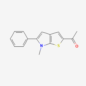 molecular formula C15H13NOS B15212118 1-(6-Methyl-5-phenyl-6H-thieno[2,3-b]pyrrol-2-yl)ethan-1-one CAS No. 61255-01-4