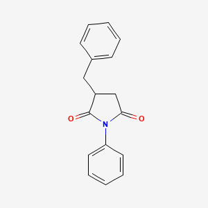 molecular formula C17H15NO2 B15212201 2-Benzyl-N-phenylsuccinimide CAS No. 55609-63-7