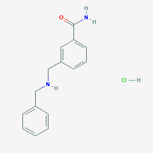 molecular formula C15H17ClN2O B1521221 3-[(Benzylamino)methyl]benzamide hydrochloride CAS No. 1181457-81-7