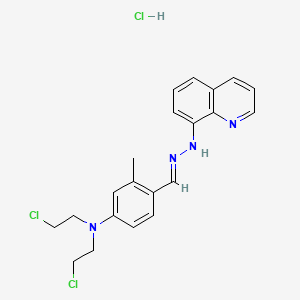 molecular formula C21H23Cl3N4 B15212230 N,N-Bis(2-chloroethyl)-3-methyl-4-((2-(quinolin-8-yl)hydrazono)methyl)aniline hydrochloride CAS No. 27421-71-2