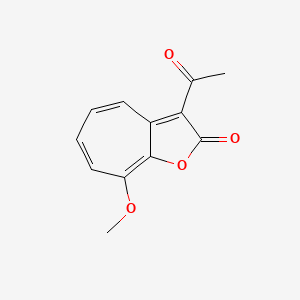 molecular formula C12H10O4 B15212259 3-Acetyl-8-methoxy-2H-cyclohepta[b]furan-2-one CAS No. 1210-38-4