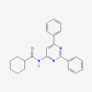 molecular formula C23H23N3O B15212277 N-(2,6-diphenylpyrimidin-4-yl)cyclohexanecarboxamide CAS No. 820961-53-3