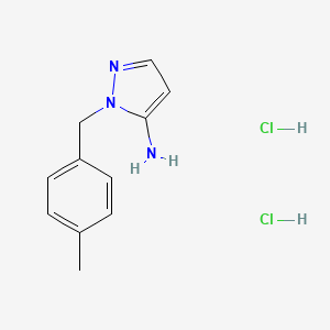 molecular formula C11H15Cl2N3 B1521228 1-[(4-methylphenyl)methyl]-1H-pyrazol-5-amine dihydrochloride CAS No. 1181457-75-9