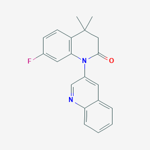 molecular formula C20H17FN2O B15212294 7-Fluoro-4,4-dimethyl-3,4-dihydro-2H-[1,3'-biquinolin]-2-one CAS No. 918646-10-3