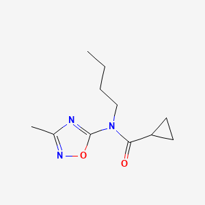 molecular formula C11H17N3O2 B15212322 N-Butyl-N-(3-methyl-1,2,4-oxadiazol-5-yl)cyclopropanecarboxamide CAS No. 62347-48-2