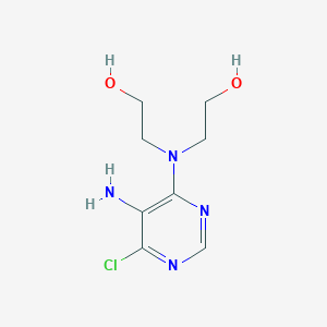 molecular formula C8H13ClN4O2 B15212329 Ethanol, 2,2'-[(5-amino-6-chloro-4-pyrimidinyl)imino]bis- CAS No. 88627-16-1