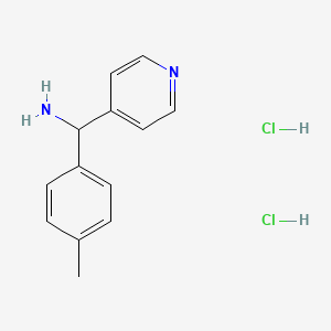 molecular formula C13H16Cl2N2 B1521239 [(4-Methylphenyl)(4-pyridinyl)methyl]amine dihydrochloride CAS No. 1185300-46-2