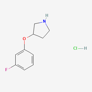 molecular formula C10H13ClFNO B1521241 3-(3-Fluorophenoxy)pyrrolidine hydrochloride CAS No. 1185119-76-9
