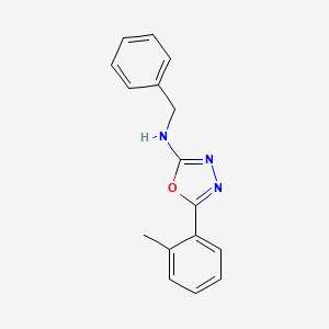 molecular formula C16H15N3O B15212432 N-Benzyl-5-(2-methylphenyl)-1,3,4-oxadiazol-2-amine CAS No. 918964-44-0