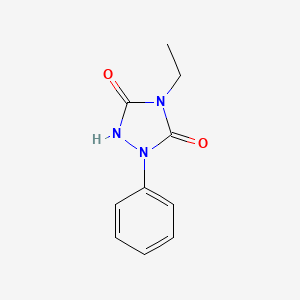molecular formula C10H11N3O2 B15212455 4-Ethyl-1-phenyl-1,2,4-triazolidine-3,5-dione CAS No. 34873-99-9
