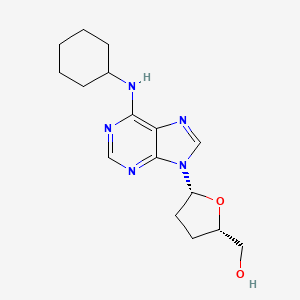 molecular formula C16H23N5O2 B15212468 2',3'-Dideoxycyclohexyladenosine CAS No. 118191-22-3