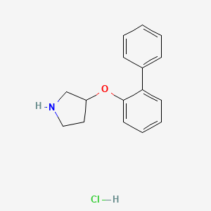 molecular formula C16H18ClNO B1521251 3-([1,1'-Biphenyl]-2-yloxy)pyrrolidine hydrochloride CAS No. 1185002-02-1
