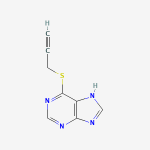 molecular formula C8H6N4S B15212536 1H-Purine, 6-(2-propynylthio)- CAS No. 79515-86-9