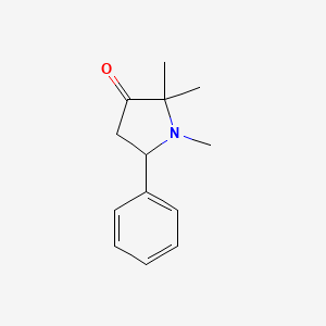 molecular formula C13H17NO B15212604 1,2,2-Trimethyl-5-phenylpyrrolidin-3-one CAS No. 13918-00-8
