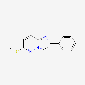 molecular formula C13H11N3S B15212623 Imidazo[1,2-b]pyridazine, 6-(methylthio)-2-phenyl- CAS No. 61582-29-4