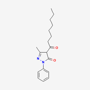 molecular formula C18H24N2O2 B15212688 3-Methyl-4-octanoyl-1-phenyl-1H-pyrazol-5(4H)-one CAS No. 18664-71-6