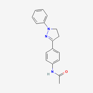 molecular formula C17H17N3O B15212698 N-(4-(1-Phenyl-4,5-dihydro-1H-pyrazol-3-yl)phenyl)acetamide CAS No. 61447-56-1
