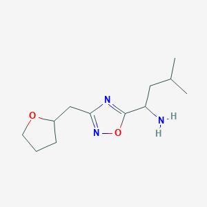 molecular formula C12H21N3O2 B1521289 3-Methyl-1-[3-(oxolan-2-ylmethyl)-1,2,4-oxadiazol-5-yl]butan-1-amine CAS No. 1041553-35-8
