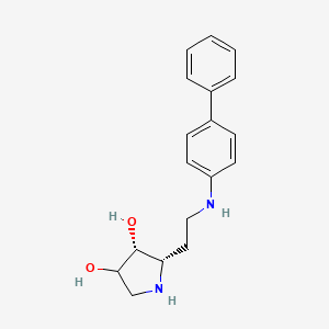 molecular formula C18H22N2O2 B15212896 (2S,3R)-2-(2-([1,1'-Biphenyl]-4-ylamino)ethyl)pyrrolidine-3,4-diol 