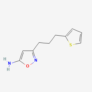molecular formula C10H12N2OS B1521291 3-[3-(Thiophen-2-yl)propyl]-1,2-oxazol-5-amine CAS No. 1152599-44-4
