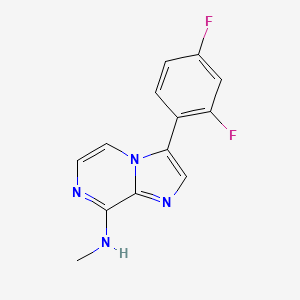 molecular formula C13H10F2N4 B15212944 Imidazo[1,2-a]pyrazin-8-amine, 3-(2,4-difluorophenyl)-N-methyl- CAS No. 787590-95-8
