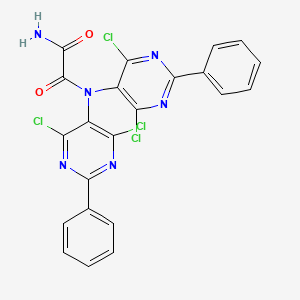 molecular formula C22H12Cl4N6O2 B15212981 N1,N1-Bis(4,6-dichloro-2-phenylpyrimidin-5-yl)oxalamide 