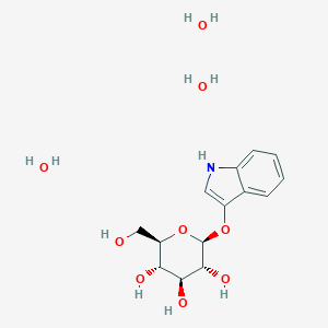 molecular formula C14H23NO9 B015213 (2R,3S,4S,5R,6S)-2-(hydroxymethyl)-6-(1H-indol-3-yloxy)oxane-3,4,5-triol;trihydrate CAS No. 1328-73-0