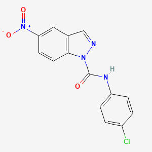 molecular formula C14H9ClN4O3 B15213021 N-(4-chlorophenyl)-5-nitro-1H-indazole-1-carboxamide CAS No. 89331-91-9