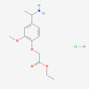 molecular formula C13H20ClNO4 B1521305 Ethyl [4-(1-aminoethyl)-2-methoxyphenoxy]acetate hydrochloride CAS No. 1172436-88-2