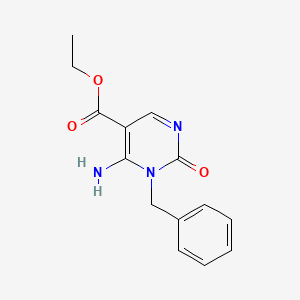 molecular formula C14H15N3O3 B15213074 Ethyl 6-amino-1-benzyl-2-oxo-1,2-dihydropyrimidine-5-carboxylate CAS No. 5327-24-2