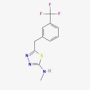 molecular formula C11H10F3N3S B15213183 N-Methyl-5-{[3-(trifluoromethyl)phenyl]methyl}-1,3,4-thiadiazol-2-amine CAS No. 87410-82-0