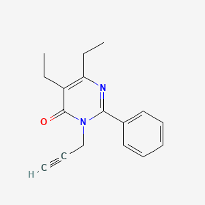 molecular formula C17H18N2O B15213212 5,6-Diethyl-2-phenyl-3-(prop-2-yn-1-yl)pyrimidin-4(3H)-one CAS No. 158713-50-9