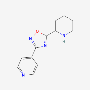 molecular formula C12H14N4O B1521326 4-[5-(Piperidin-2-yl)-1,2,4-oxadiazol-3-yl]pyridine CAS No. 1036531-34-6