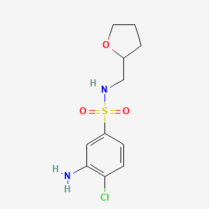 molecular formula C11H15ClN2O3S B1521327 3-amino-4-chloro-N-(oxolan-2-ylmethyl)benzenesulfonamide CAS No. 1036551-00-4