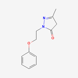 molecular formula C12H14N2O2 B15213281 5-Methyl-2-(2-phenoxyethyl)-2,4-dihydro-3H-pyrazol-3-one CAS No. 55294-05-8